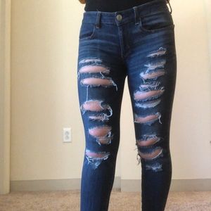 American Eagle Ultra Ripped Dark Wash Jeans